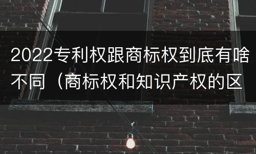 2022专利权跟商标权到底有啥不同（商标权和知识产权的区别）