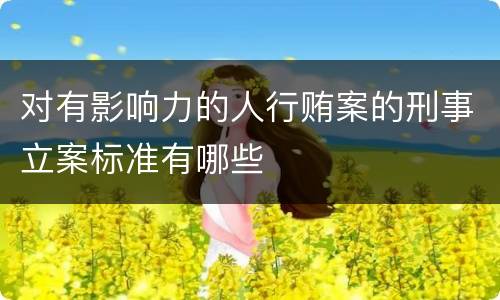 对有影响力的人行贿案的刑事立案标准有哪些