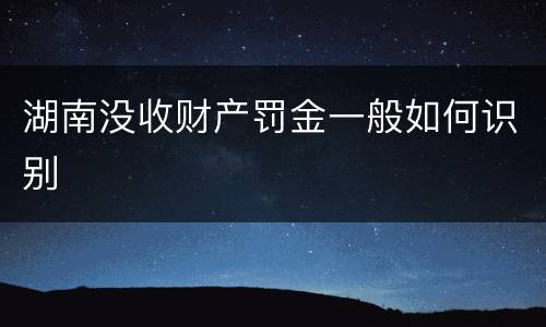 湖南没收财产罚金一般如何识别