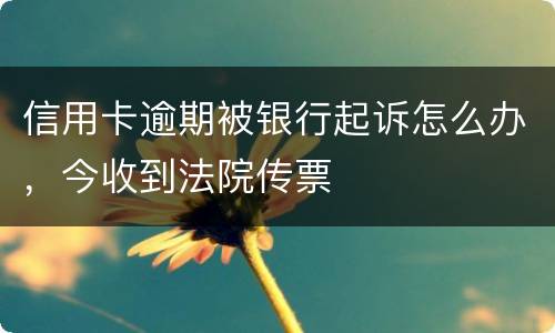 信用卡逾期被银行起诉怎么办，今收到法院传票