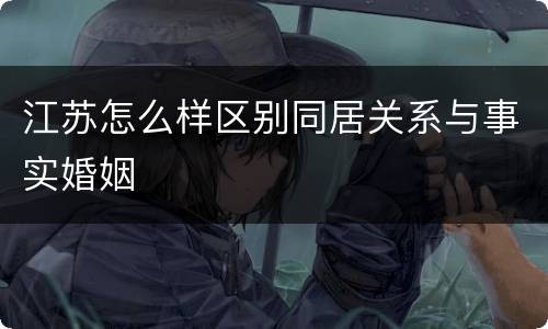 江苏怎么样区别同居关系与事实婚姻