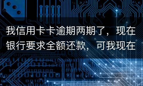 我信用卡卡逾期两期了，现在银行要求全额还款，可我现在没有还款能力以后会有什么后果