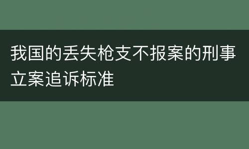 我国的丢失枪支不报案的刑事立案追诉标准