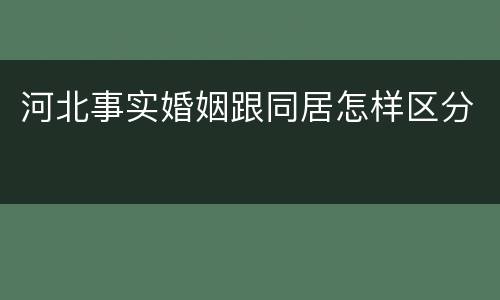 河北事实婚姻跟同居怎样区分