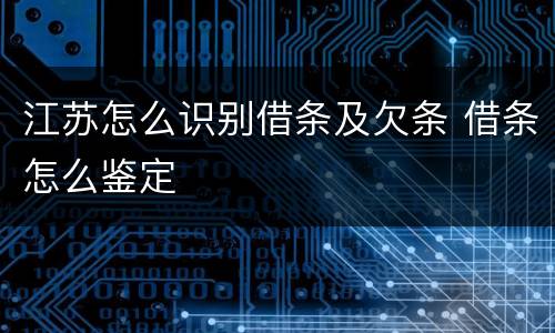 江苏怎么识别借条及欠条 借条怎么鉴定