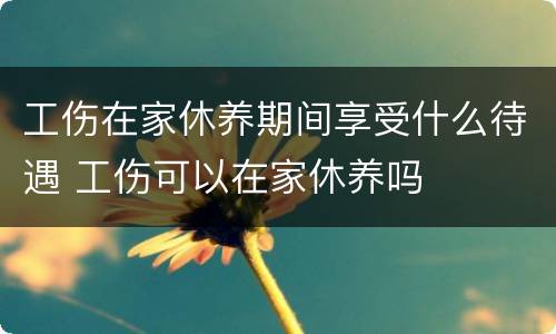 工伤在家休养期间享受什么待遇 工伤可以在家休养吗