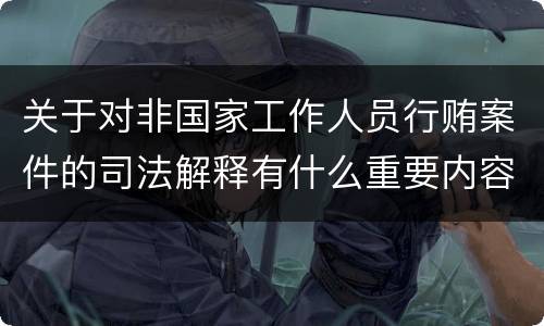 关于对非国家工作人员行贿案件的司法解释有什么重要内容