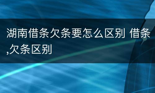 湖南借条欠条要怎么区别 借条,欠条区别
