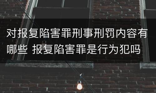对报复陷害罪刑事刑罚内容有哪些 报复陷害罪是行为犯吗
