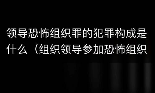 领导恐怖组织罪的犯罪构成是什么（组织领导参加恐怖组织罪规定在我国刑法）