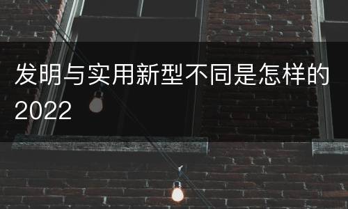 发明与实用新型不同是怎样的2022