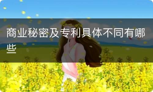 商业秘密及专利具体不同有哪些