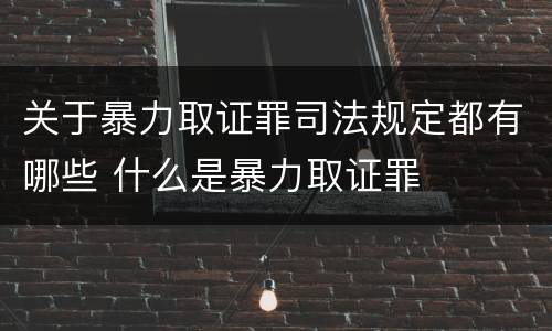 关于暴力取证罪司法规定都有哪些 什么是暴力取证罪