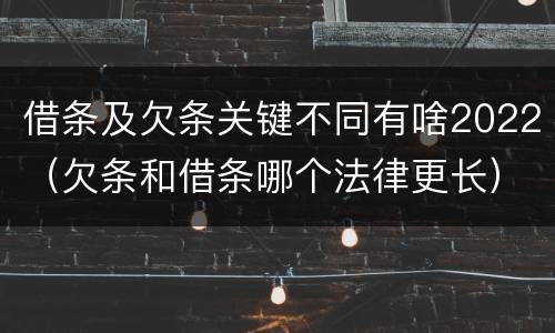 借条及欠条关键不同有啥2022（欠条和借条哪个法律更长）