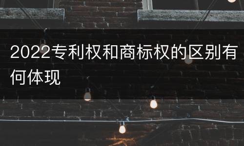 2022专利权和商标权的区别有何体现