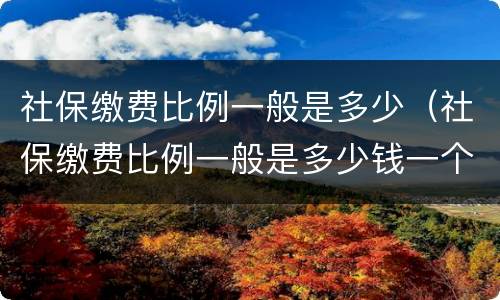 社保缴费比例一般是多少（社保缴费比例一般是多少钱一个月）