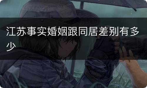 江苏事实婚姻跟同居差别有多少