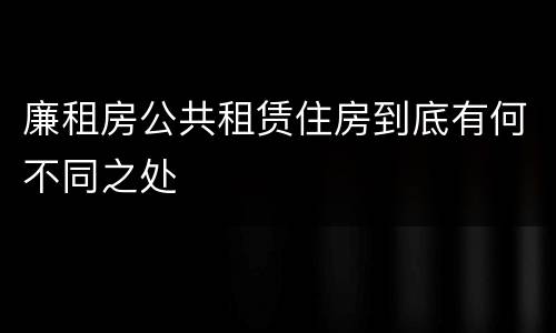 廉租房公共租赁住房到底有何不同之处