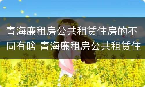 青海廉租房公共租赁住房的不同有啥 青海廉租房公共租赁住房的不同有啥区别