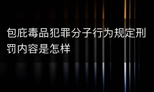 包庇毒品犯罪分子行为规定刑罚内容是怎样