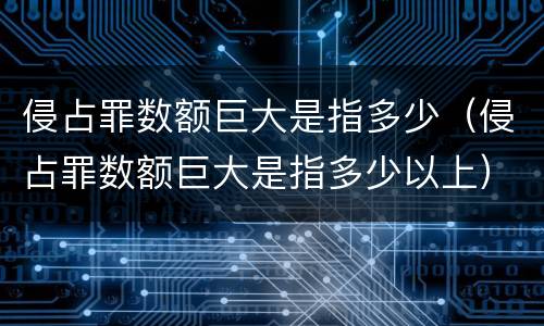 侵占罪数额巨大是指多少（侵占罪数额巨大是指多少以上）