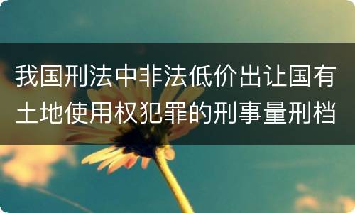 我国刑法中非法低价出让国有土地使用权犯罪的刑事量刑档次是什么