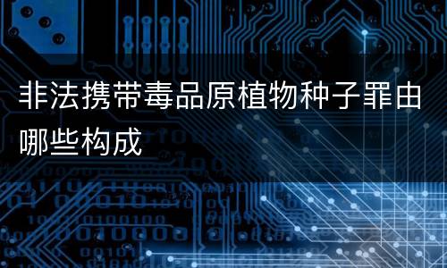 非法携带毒品原植物种子罪由哪些构成