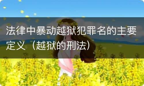 法律中暴动越狱犯罪名的主要定义（越狱的刑法）