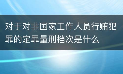 对于对非国家工作人员行贿犯罪的定罪量刑档次是什么