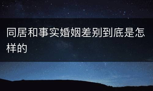 同居和事实婚姻差别到底是怎样的