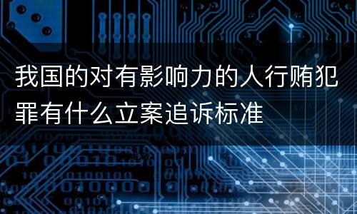我国的对有影响力的人行贿犯罪有什么立案追诉标准