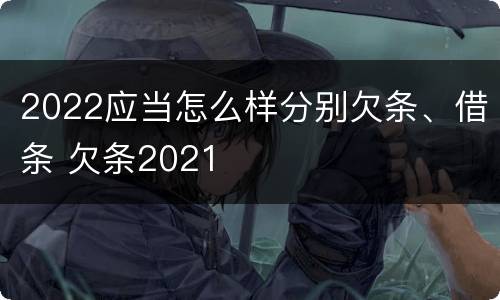 2022应当怎么样分别欠条、借条 欠条2021