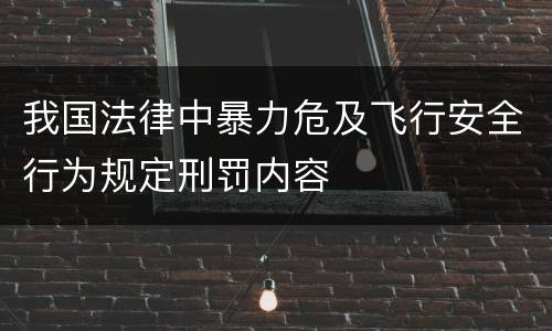 我国法律中暴力危及飞行安全行为规定刑罚内容