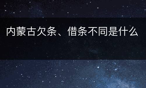 内蒙古欠条、借条不同是什么