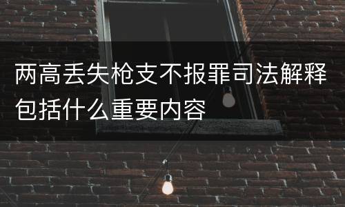 两高丢失枪支不报罪司法解释包括什么重要内容