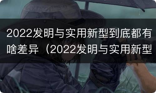 2022发明与实用新型到底都有啥差异（2022发明与实用新型到底都有啥差异呢）