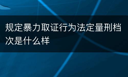 规定暴力取证行为法定量刑档次是什么样