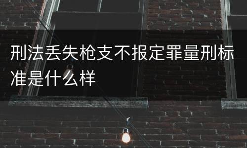 刑法丢失枪支不报定罪量刑标准是什么样