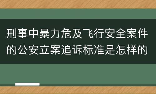 刑事中暴力危及飞行安全案件的公安立案追诉标准是怎样的