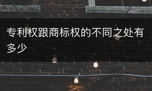 专利权跟商标权的不同之处有多少