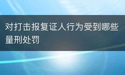 对打击报复证人行为受到哪些量刑处罚