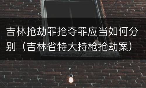 吉林抢劫罪抢夺罪应当如何分别（吉林省特大持枪抢劫案）