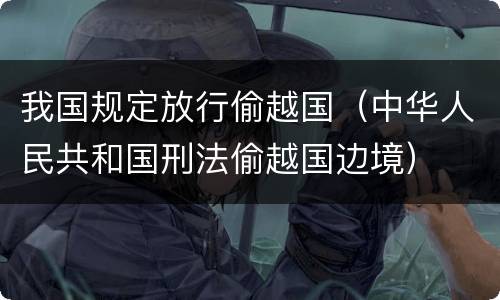 我国规定放行偷越国（中华人民共和国刑法偷越国边境）