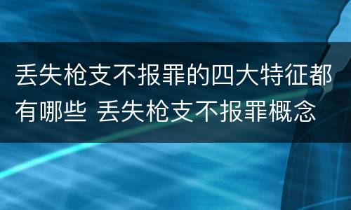 丢失枪支不报罪的四大特征都有哪些 丢失枪支不报罪概念