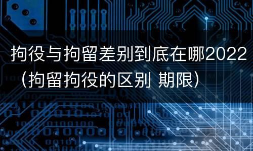 拘役与拘留差别到底在哪2022（拘留拘役的区别 期限）