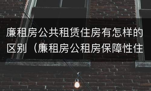 廉租房公共租赁住房有怎样的区别（廉租房公租房保障性住房的区别）