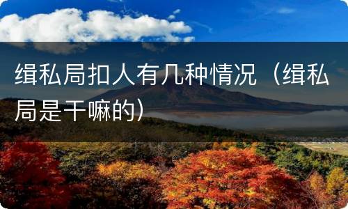 缉私局扣人有几种情况（缉私局是干嘛的）