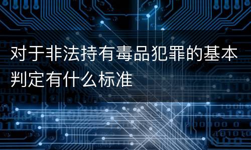 对于非法持有毒品犯罪的基本判定有什么标准