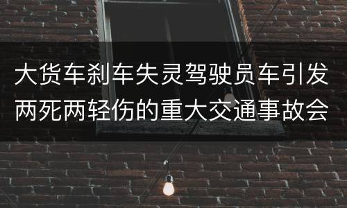 大货车刹车失灵驾驶员车引发两死两轻伤的重大交通事故会判几年刑