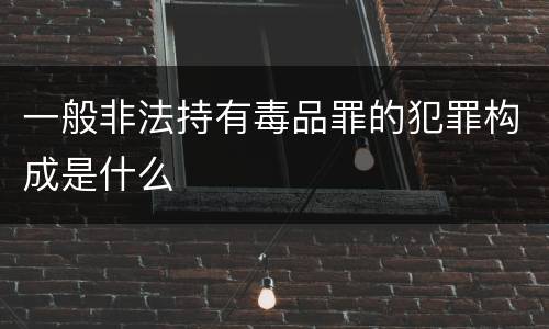 一般非法持有毒品罪的犯罪构成是什么